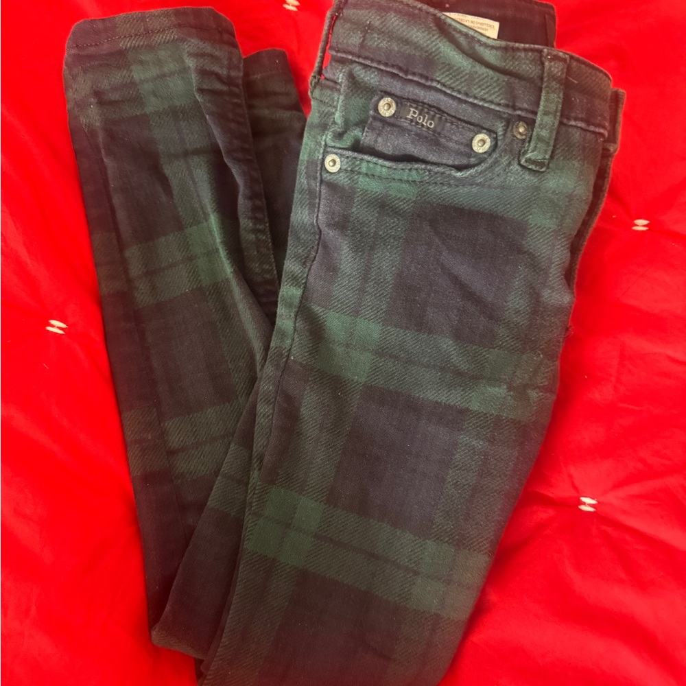 Polo Ralph Lauren Girls Watch Plaid Tomkins Jean Stretch 6